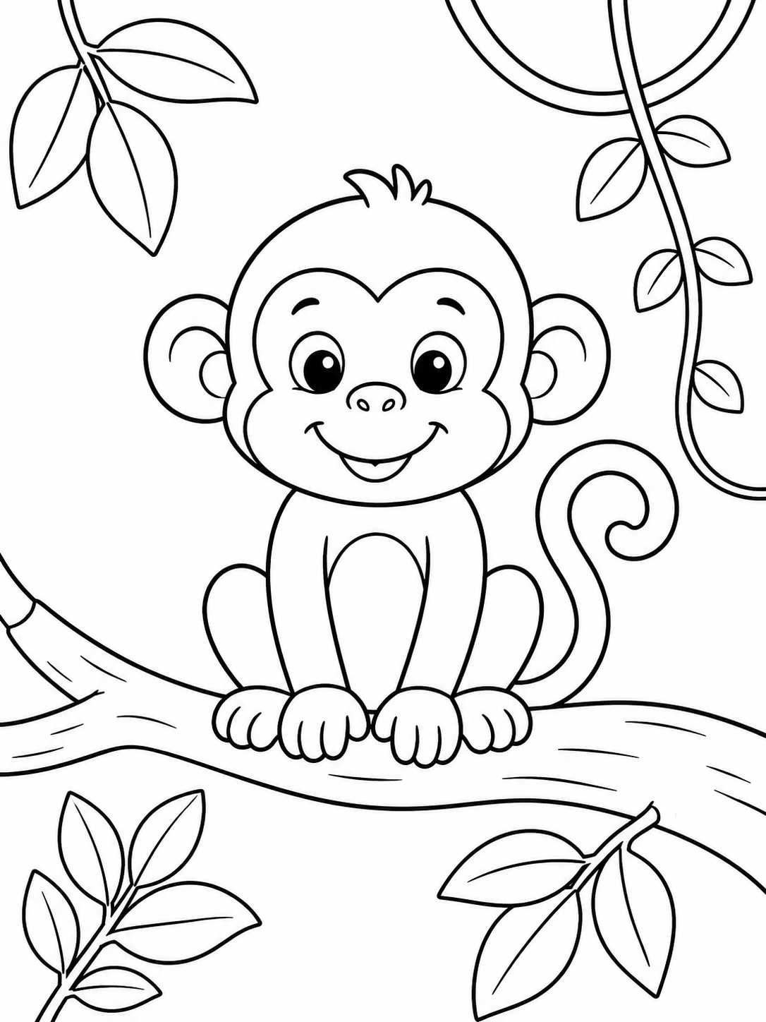 Monkey Sitting on a Tree Branch