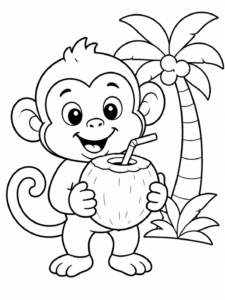 Monkey Holding a Coconut