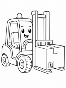 Forklift Moving a Box