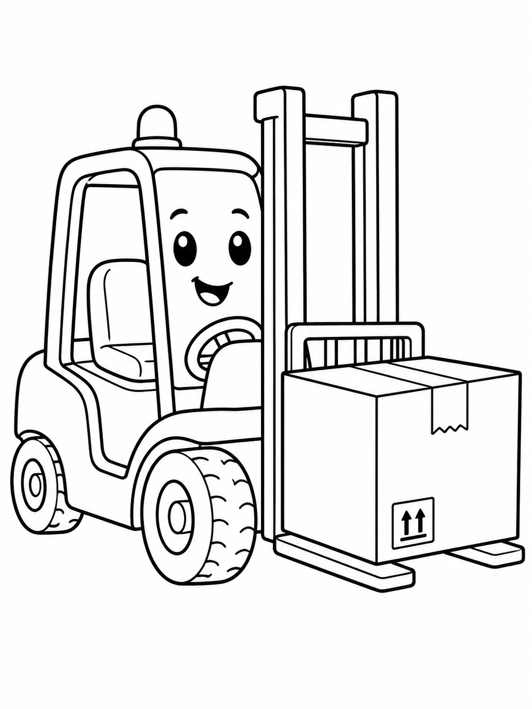 Forklift Moving a Box