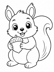 Squirrel Holding Acorn