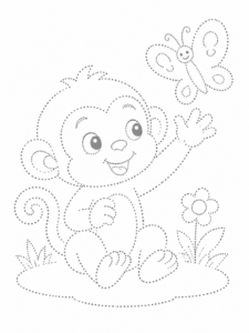 Monkey Playing with a Butterfly