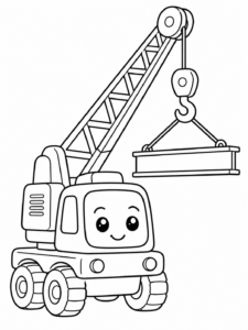 Crane Lifting a Beam