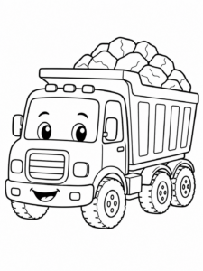 Dump Truck Carrying Rocks