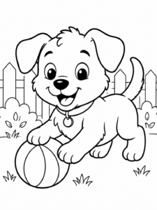 Playful Puppy with a Ball