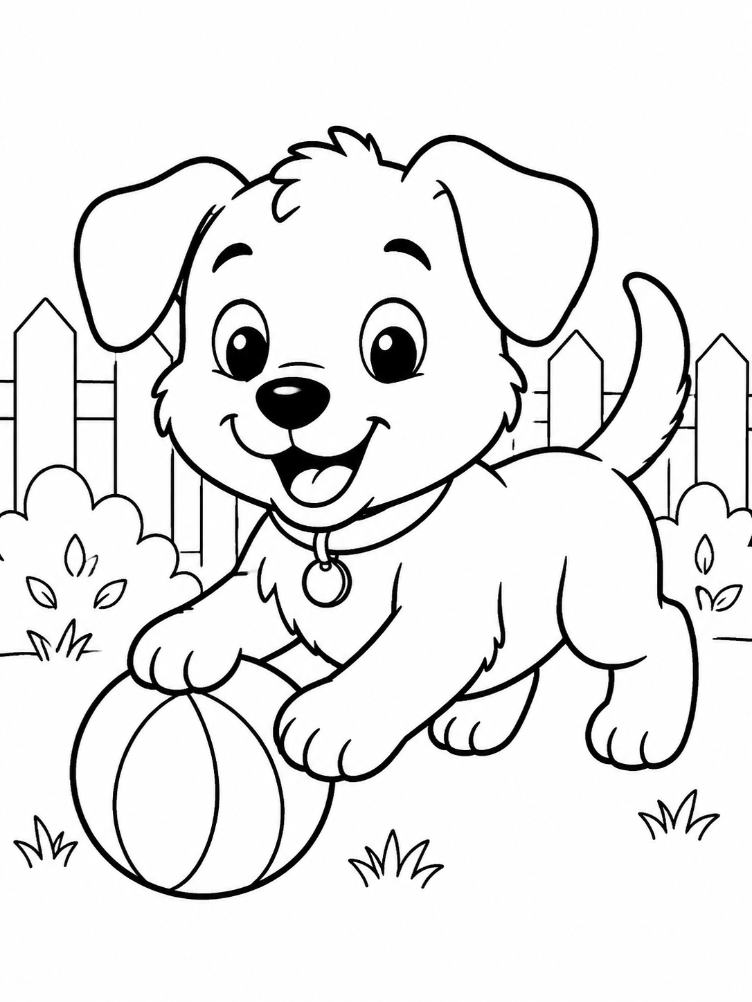 Playful Puppy with a Ball