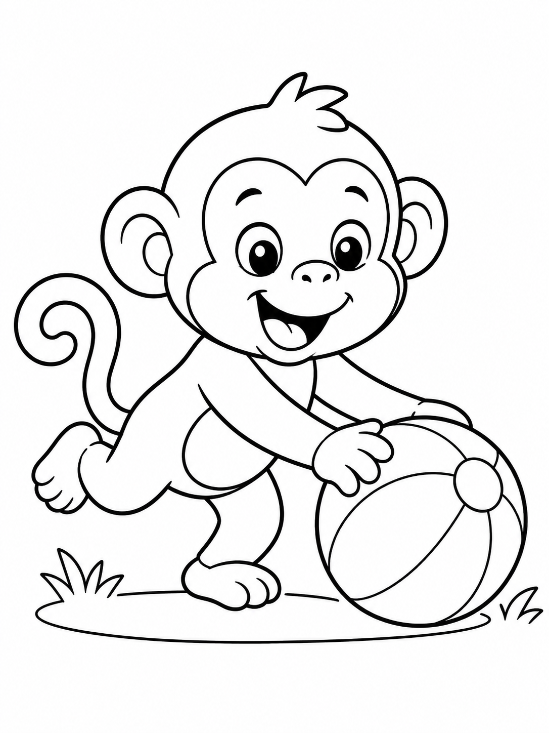 Monkey Playing with a Ball
