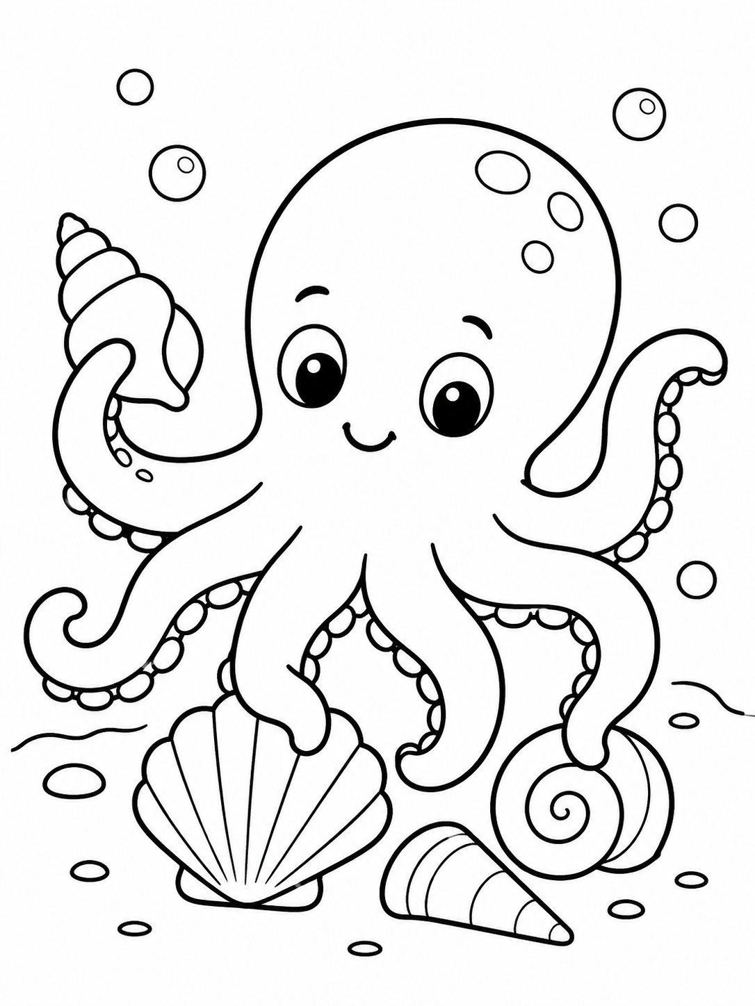 Octopus Playing With Shells