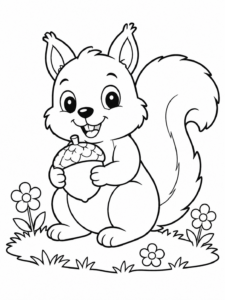 Squirrel Holding an Acorn