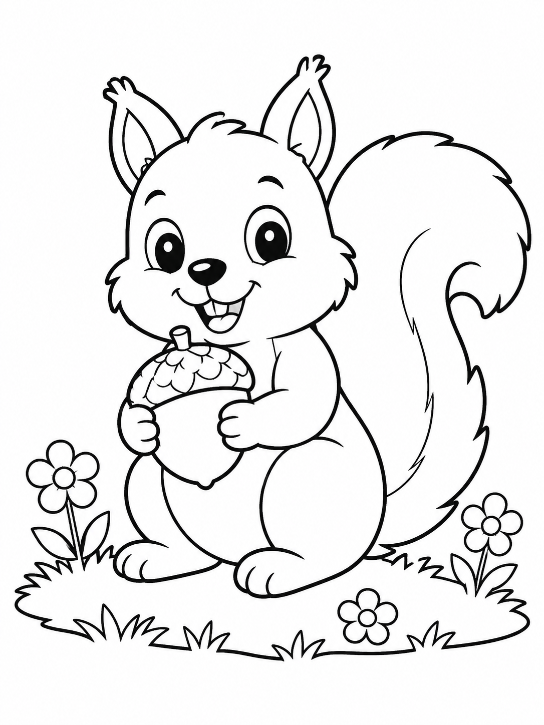 Squirrel Holding an Acorn
