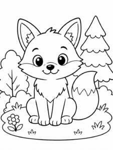 Fox Sitting in Forest