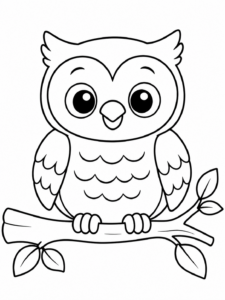 Owl Perched on Branch