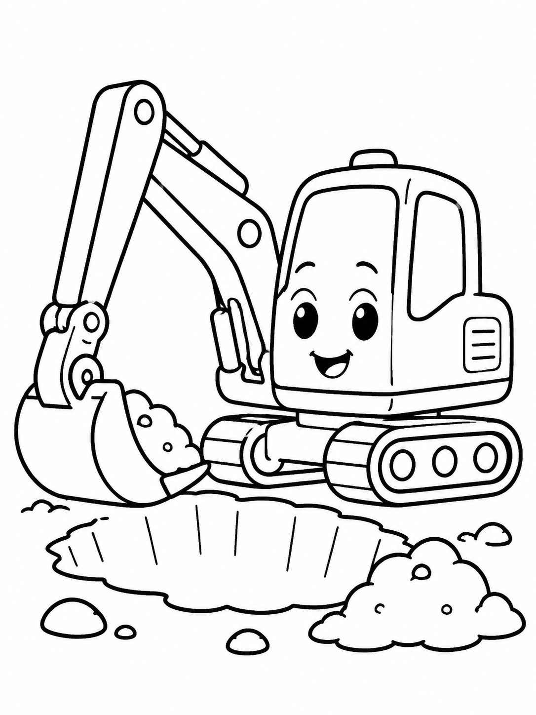 Excavator Digging a Hole