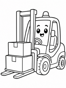 Forklift Carrying Boxes