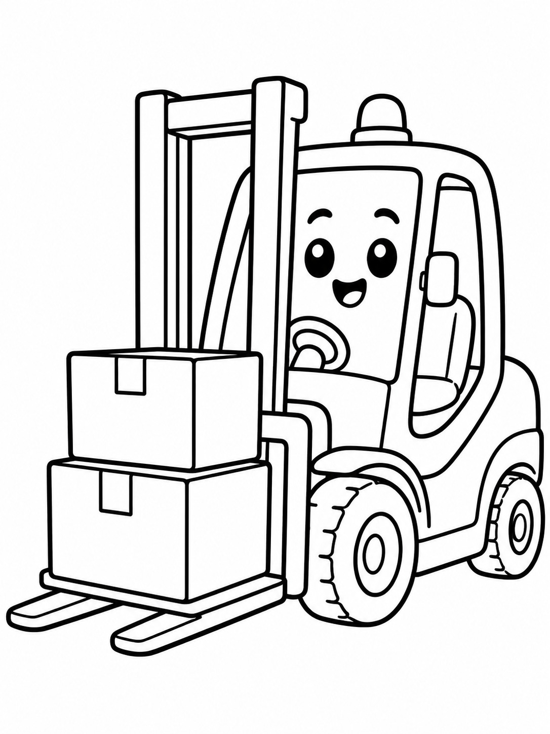 Forklift Carrying Boxes