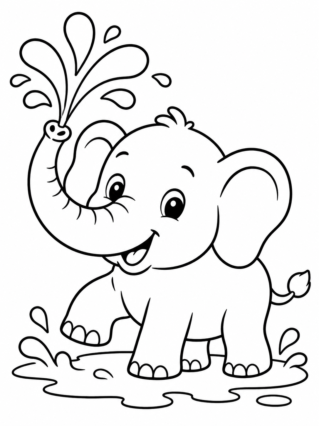 Elephant Splashing Water