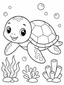 Sea Turtle Swimming Calmly