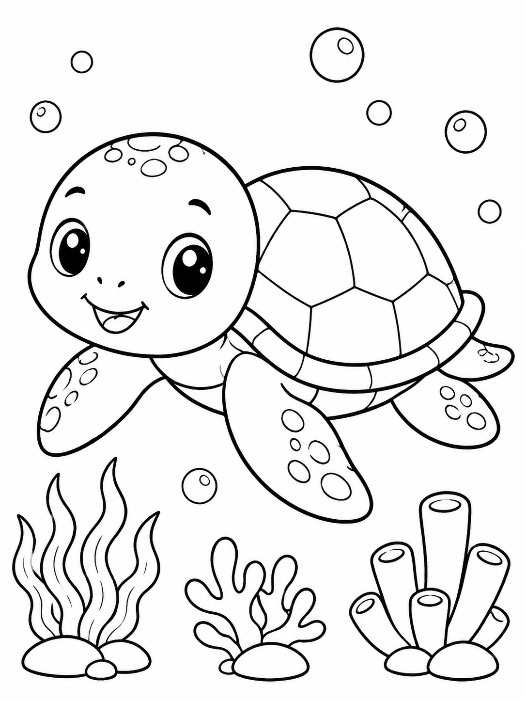 Sea Turtle Swimming Calmly