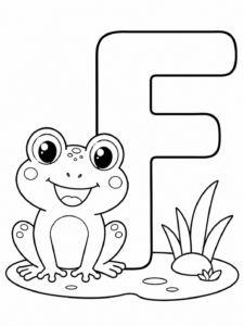 Letter F With Frog