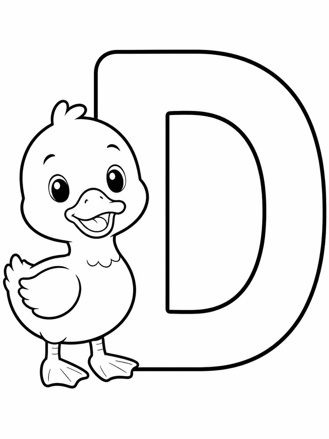 Letter D With Duck