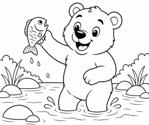 Bear Fishing by the River