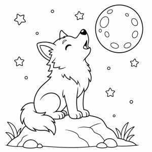 Wolf Howling at the Moon