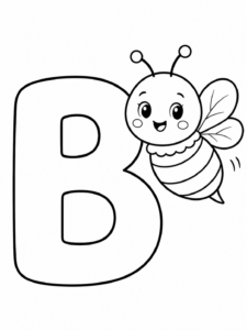 Letter B With Friendly Bee