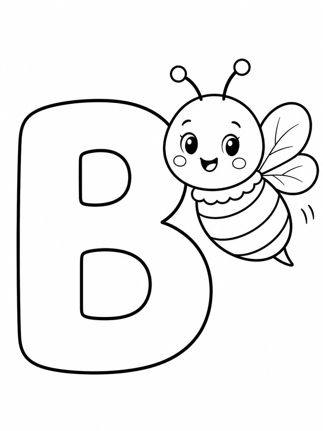 Letter B With Friendly Bee