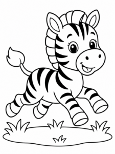 Zebra Running Across Field
