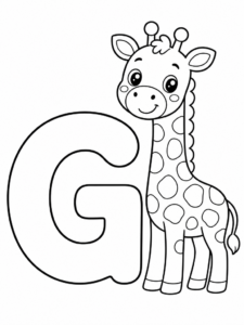 Letter G With Giraffe