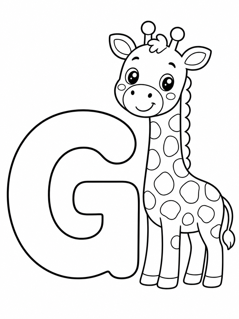 Letter G With Giraffe