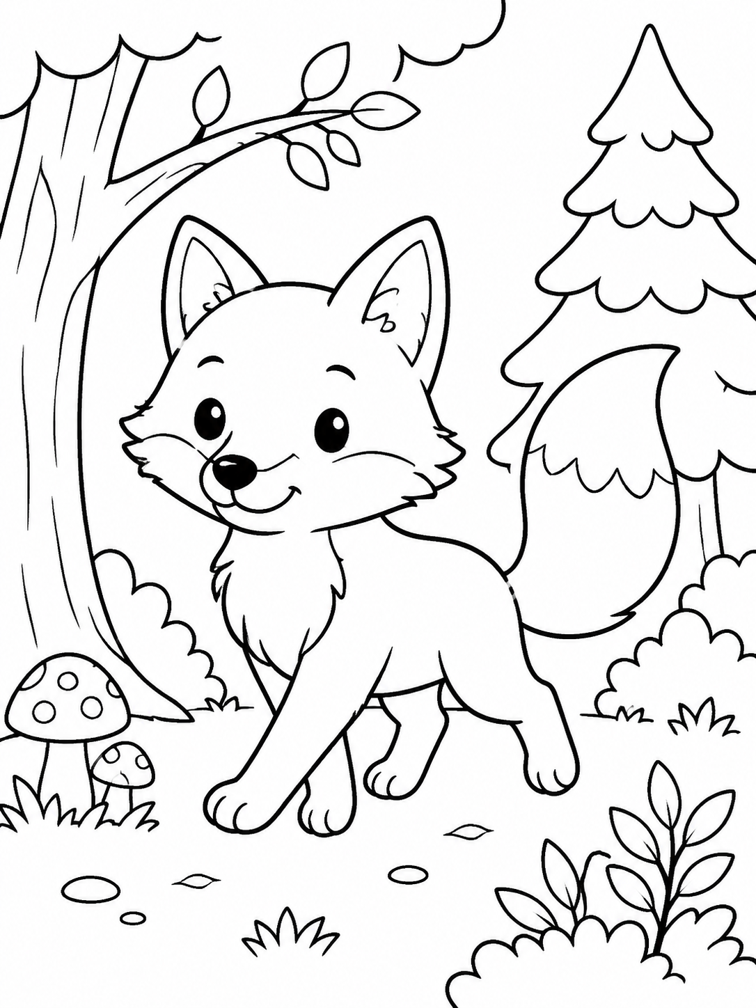 Fox Walking Through the Forest