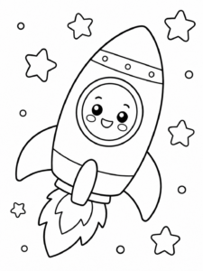 Rocket Flying Through Stars