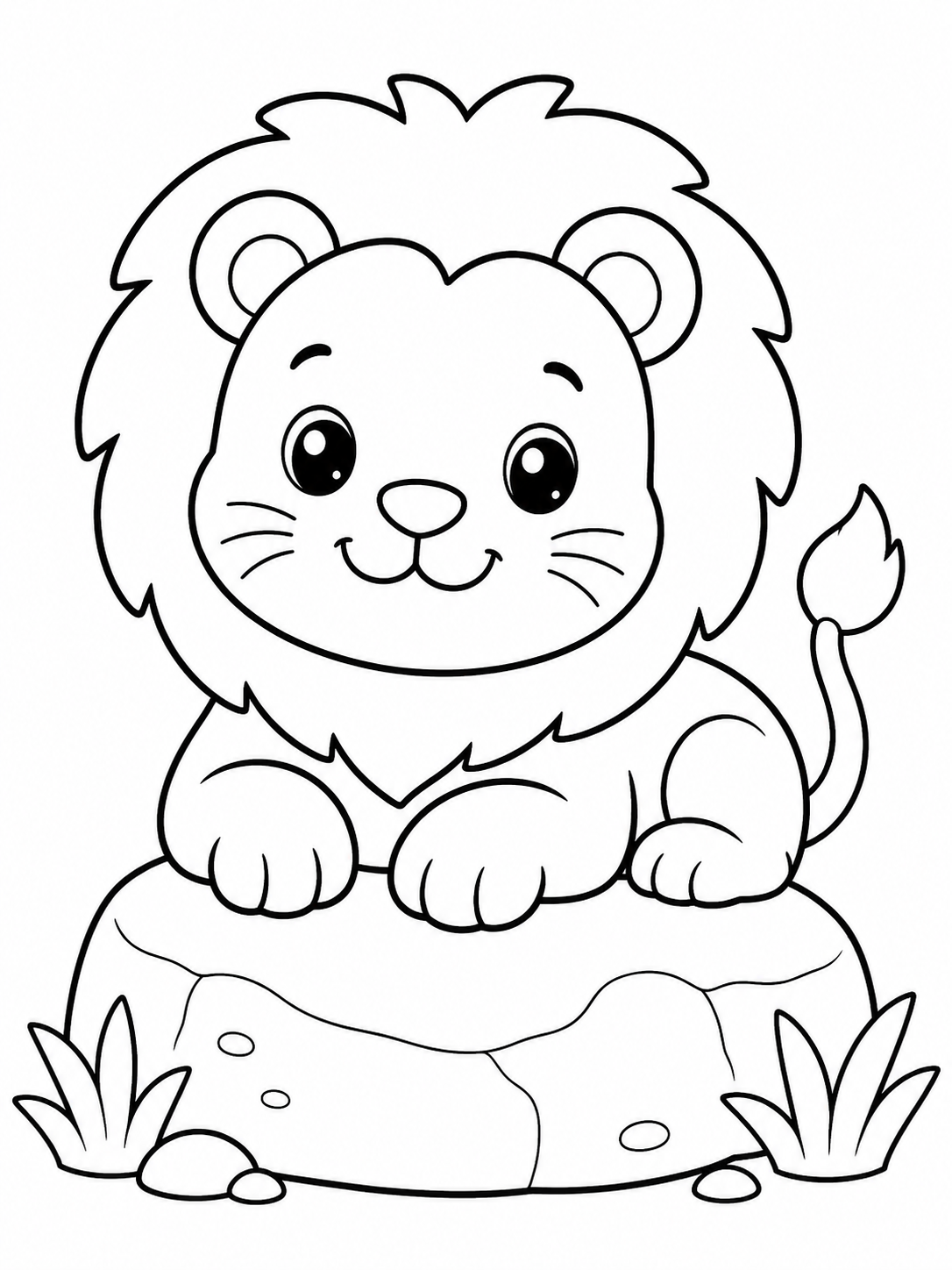 Lion Resting on a Rock