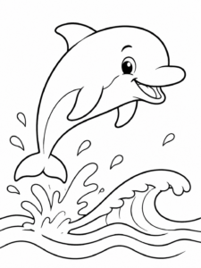 Dolphin Jumping Over Waves