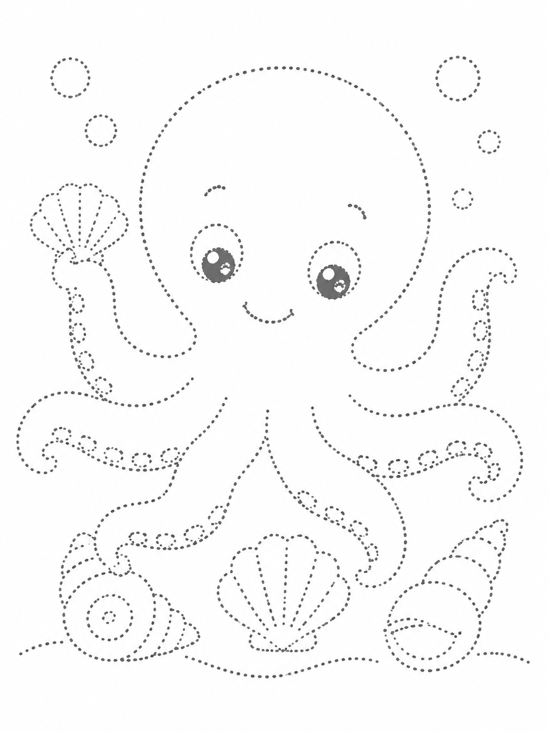 Octopus Playing With Seashells