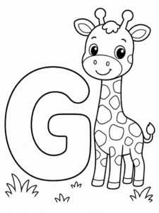 Letter G With Giraffe