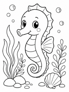 Seahorse Among Sea Plants