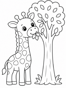 Giraffe Eating Leaves
