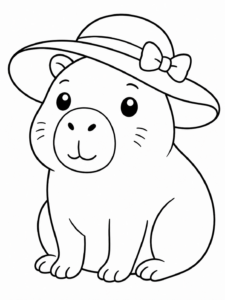 Capybara Wearing a Sun Hat