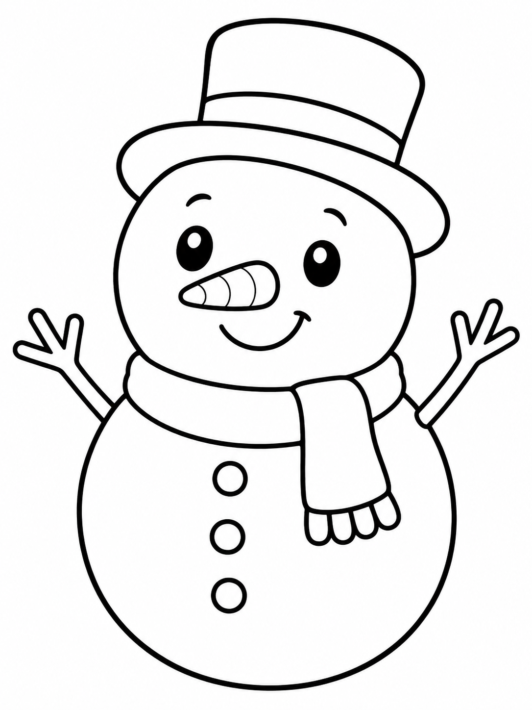 Friendly Snowman With Hat