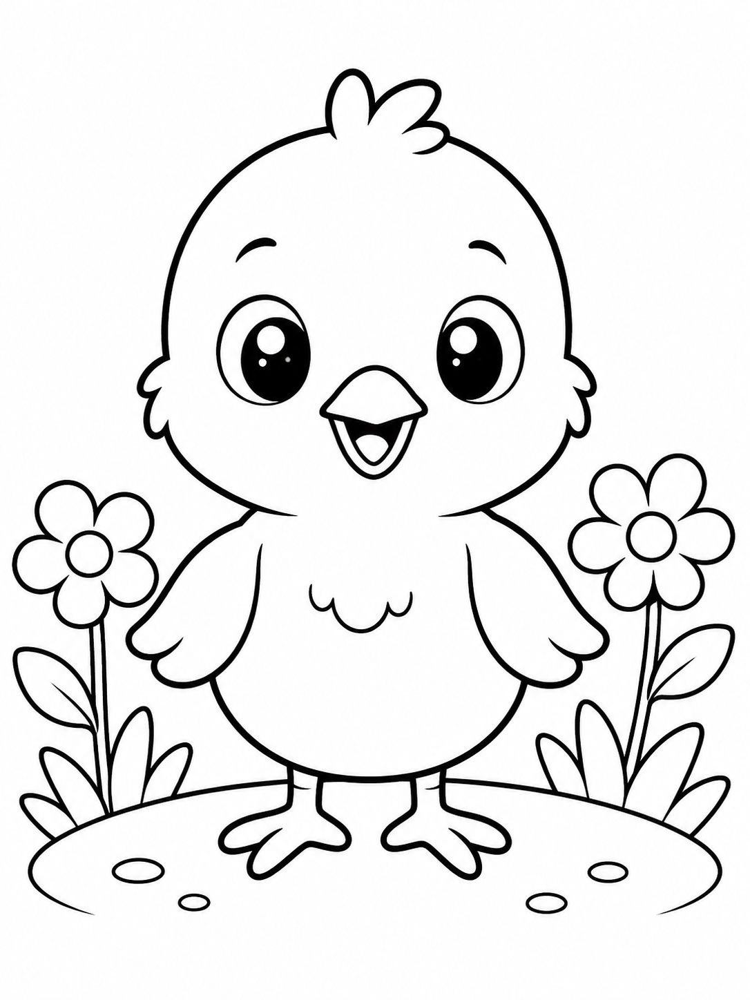 Baby Chick In Garden