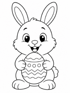 Easter Bunny Holding Egg