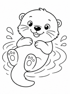 Otter Floating In Water