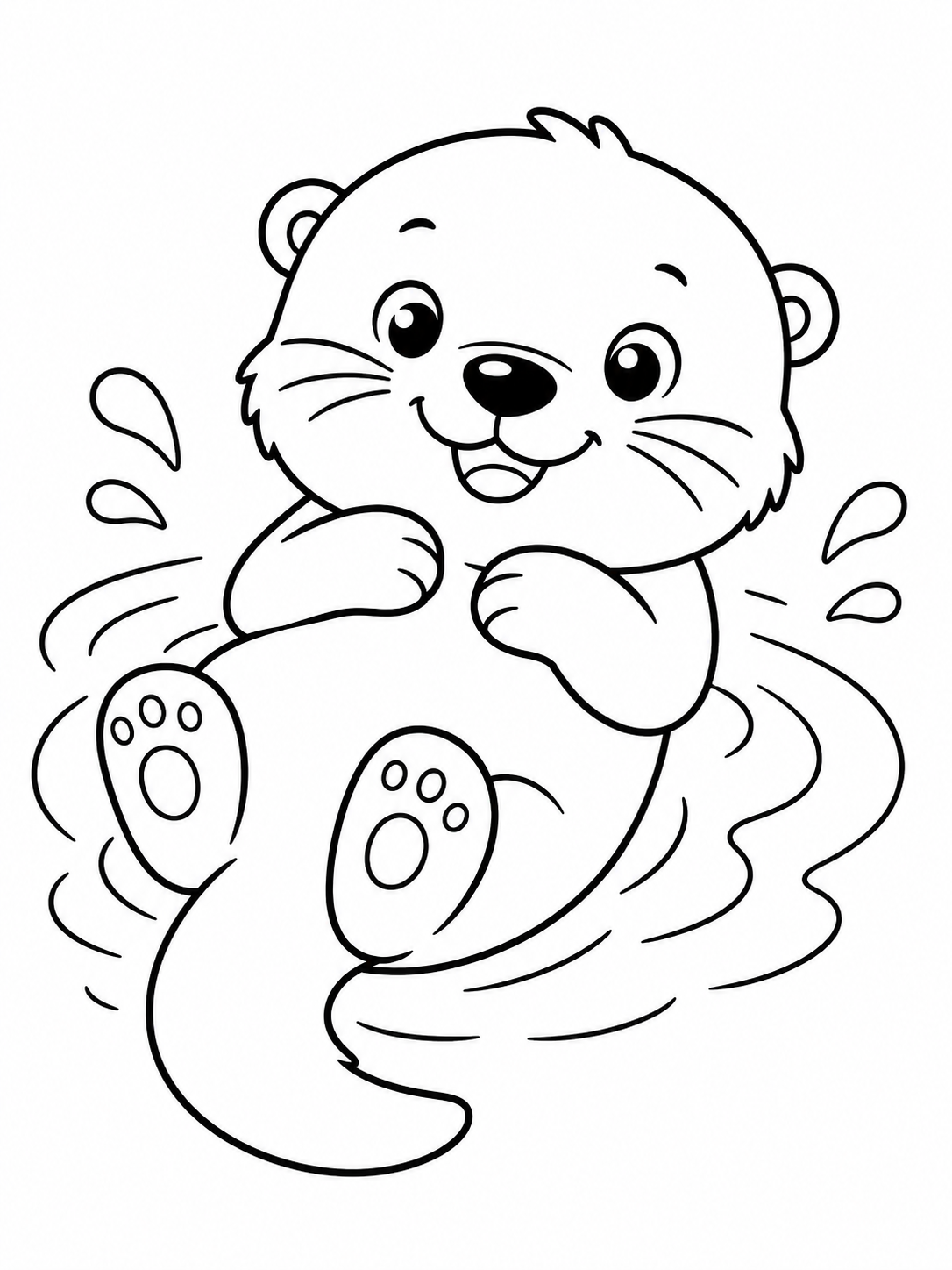 Otter Floating In Water