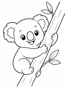 Koala Hugging Tree Branch