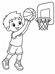 Basketball Player Shooting Ball