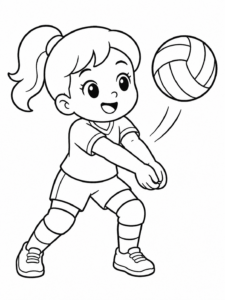 Volleyball Player Hitting Ball