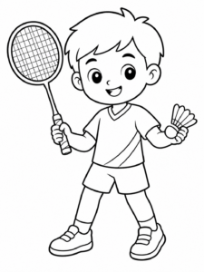 Badminton Player With Racket
